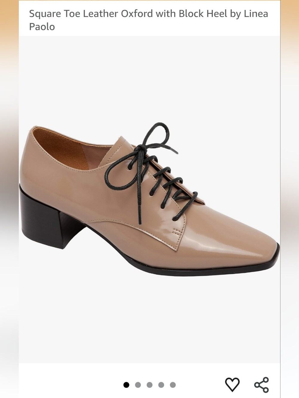 Linea Paolo Patent Lace-Up Oxford in Maple with Black Laces